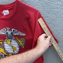 Vintage Hanes Shirt Adult Large Red Single Stitch United States Marines 90s