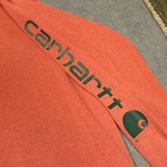 Carhartt Long Sleeve Tee Shirt COLOR VARIES Logo Spellout Sleeve Dark Orange 2XL