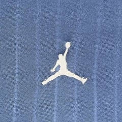 Nike Air Jordan Shirt Mens XXL Blue Pinstripe Jumpman Logo Long Sleeve Pocket