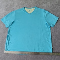 Tommy Bahama Shirt Men XL Blue Pima Cotton Bali High Tide V-Neck T-Shirt Outdoor