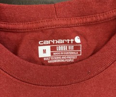 Carhartt Loose Fit Men’s Sz M Red Crew Neck Long Sleeve Logo T-Shirt TK0231-M