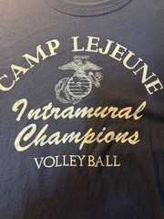 Vintage 80s Russell Athletic Camp Lejeune Intramural Champions Volleyball TShirt