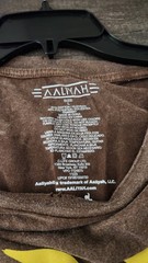 Aaliyah Greatest Hits 1996 Brown Graphic T-Shirt Distressed-Washed Look Size L