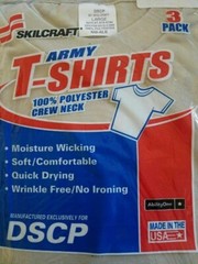 Skilcraft DSCP  for Army – Set of 3 T-Shirts, Moisture Wicking, Sand, – Large