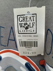 Great Wolf Lodge Grey Survival Gear Graphic shirt S T-shirt NWT