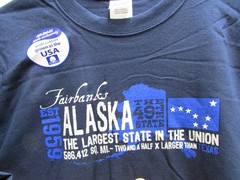 NEW Alaska Tshirt Fairbanks Alaska EST 1959 49th State Medium to XL Blue