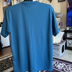 Dickies Men’s Medium Tshirt Teal Blue Polyester Short Sleeve Work Shirt EUC