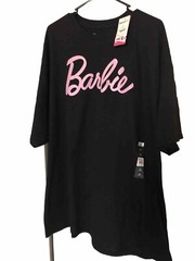 Barbie T-Shirt Men’s 3XL Black 100% Cotton Short Sleeve Crew Neck Straight Hem