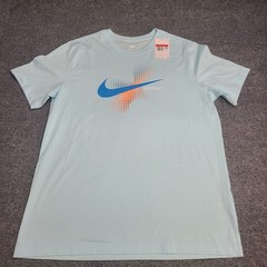 Nike Shirt Mens Large Sky Light Blue Swoosh Graphic Sportswear Cotton New Tee 44