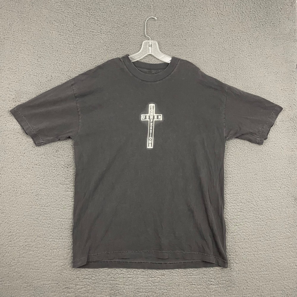 Usher T-Shirt Mens XL Faded Gray Confessions Tour Tee 2024 Graphic Concert Music
