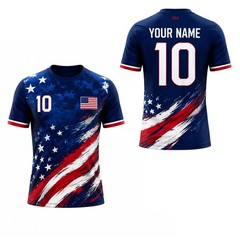 Custom USA Football Jersey Patriotic Soccer Shirt Personalized Name Number