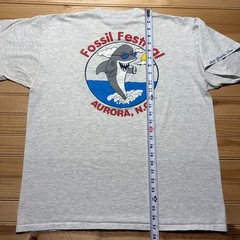 Vintage 1994 Fossil Festival Aurora North Carolina Shark Graphic T-Shirt USA XL
