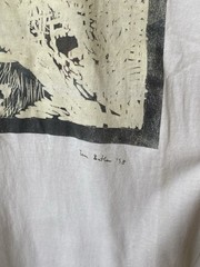 Vintage 1998 Tom Butler Winter Scene With A Mill Art Print T Shirt Graphic Tee