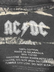 AC DC Shirt L Black Acid Bleach Who Made Who Wash Band Tee Tour 86 Rock Music