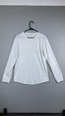 Coofandy Shirt Mens Medium White Long Sleeve Crewneck Casual Solid Knit