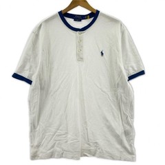 POLO RALPH LAUREN Two-tone Henley neck short-sleeved shirtCut sizeLG/White x…