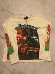 Godspeed Limited Edition Graphic Cotton Crew Neck Long Sleeve T-Shirt Cream Mul…