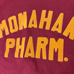 Vintage 80s Monahan Pharmacy Jersey T Shirt Large (Fits Smaller) Flocked Print