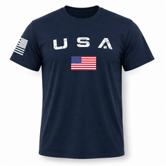 USA Flag Patriotic T-Shirt American Flag Graphic Tee Men’s Cotton S-5XL