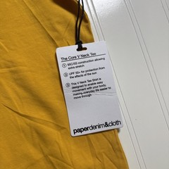 Paper Denim & Cloth L Men’s UPF 50+ Sun Protection Yellow VNeck T-Shirt Large