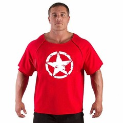 Men’s T Shirts Fitness Men Bodybuilding Shirt Batwing Sleeve Rag Shirt Gym