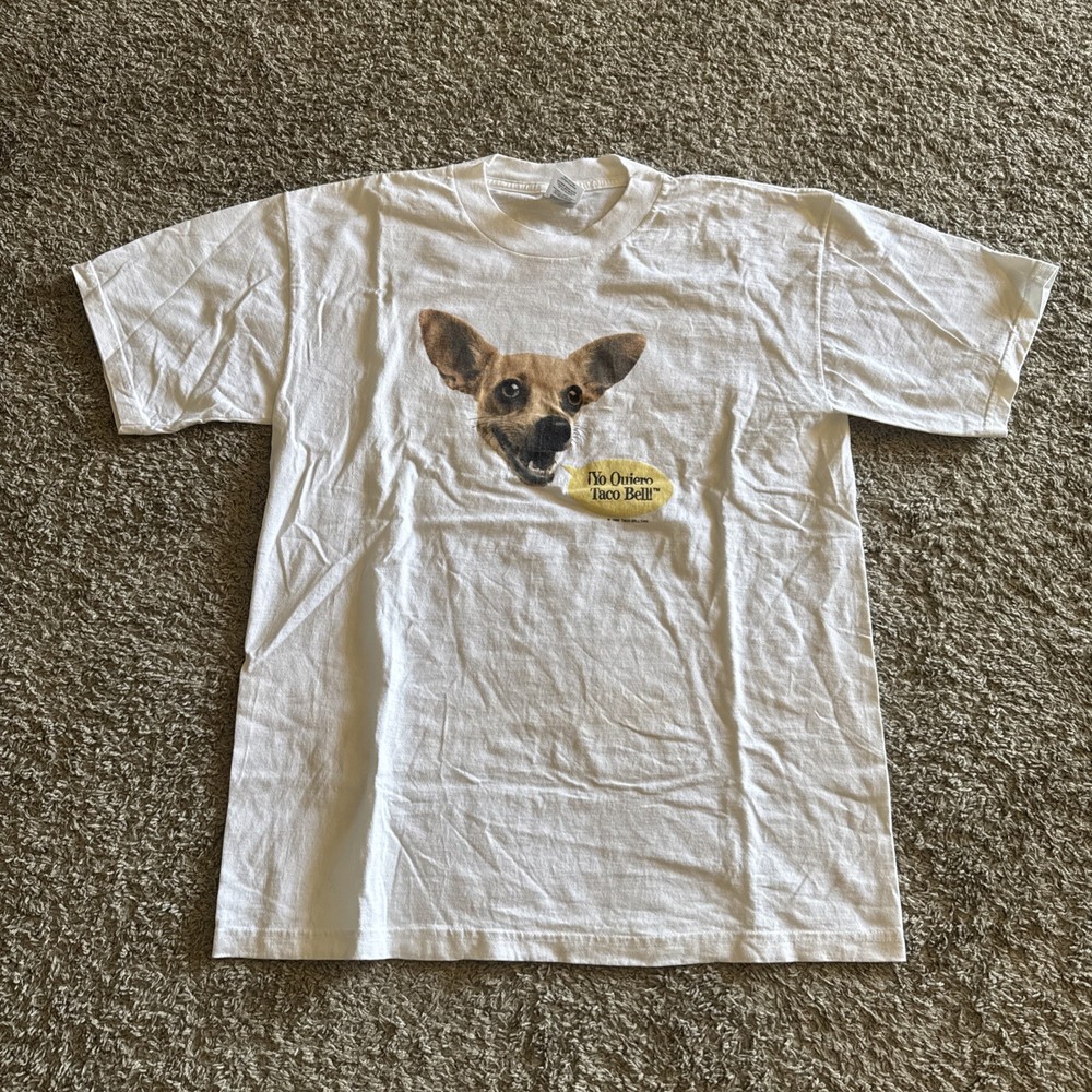 Taco Bell 1998 Vintage Yo Quiero Chihuahua Promo Graphic Shirt White Size Large
