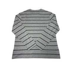 Lacoste Slim Fit Mens Long Sleeve Black Stripe Crew Neck Cotton Shirt Size 8