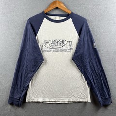 Vintage American Eagle Shirt Mens Large White Blue Reversible Y2K Raglan Skater