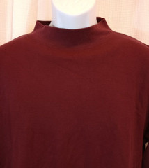 Ivy Crew Classics Mock Neck T-Shirt Men’s Long Sleeve Red Burgundy Size L
