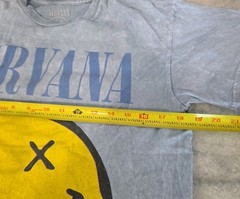 Vtg Nirvana Unisex T-Shirt Yellow Smiley Navy Blue Soft Material 2017 Medium