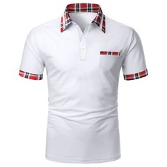 Lapel Men’s T-Shirt Summer Fashion Casual Blouse Business Solid Color V-neck