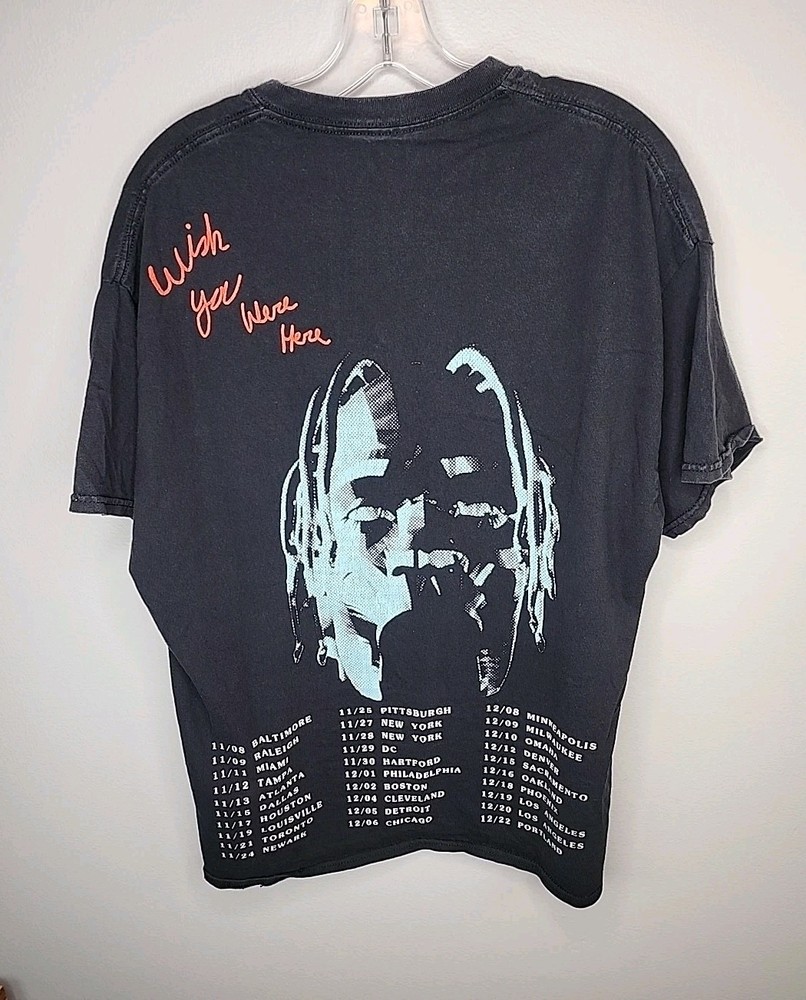 Travis Scott Astroworld Merch Wish You Were Here Head Tour Dates Tee Shirt Large