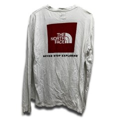 The North Face Long Sleeve T-Shirt White Red Logo Graphic Mens Size L