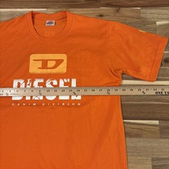 Diesel Denim Division T-shirt Mens Large Orange Logo Crewneck