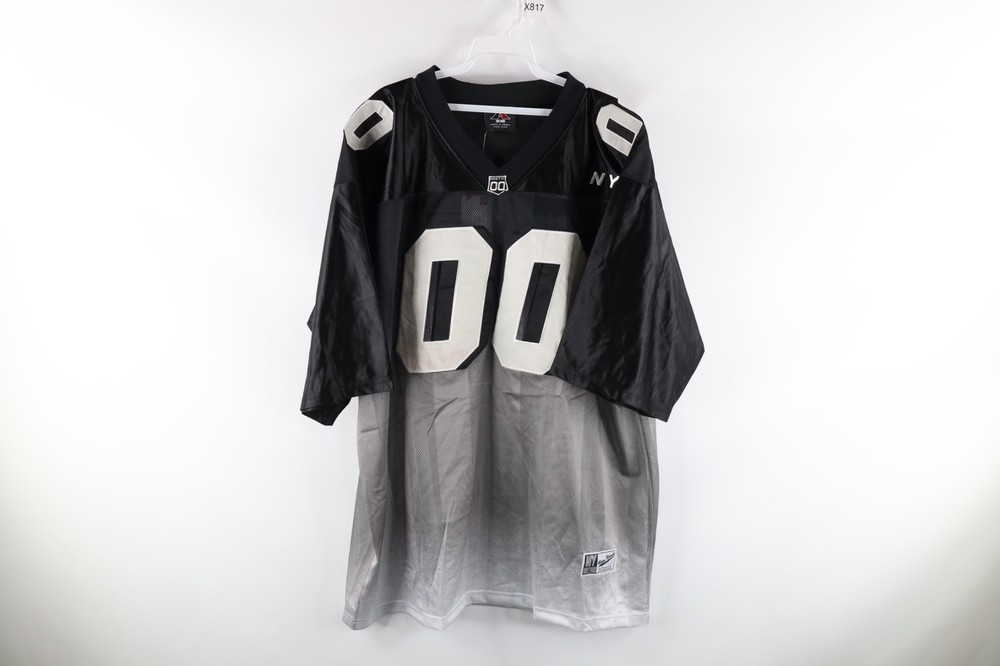 NOS Vtg Streetwear Mens Large Striped New York Hip Hop Spell Out Football Jersey