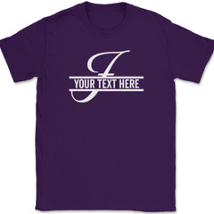Letter F Monogram Your Text Here Custom T-Shirt Personalize Family Tee