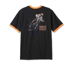 Harley-Davidson Men’s 120th Anniversary Ringer Short Sleeve Tee – Black, 96834