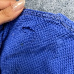American Eagle Outfitters Thermal Shirt Mens Small Blue Crew Neck Waffle Knit