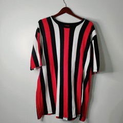 CSG T-Shirt Men 3XL/TG Striped Pullover Short Sleeve Cotton Crew Neck Preppy Y2K