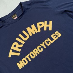 Triumph Shirt Mens 2XL Blue Motorcycles Burnham Arch Logo Graphic Tee Biker