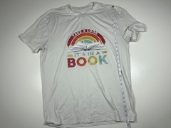 Unbranded T Shirt Adult Unisex Size Unknown White Graphic Reading Book Tee