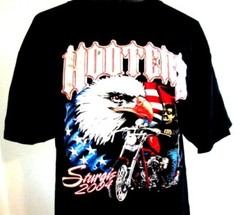 3 Hooters Uniform XL Sturgis T-Shirt USA Flag 3 Bandanna OOP work store closed