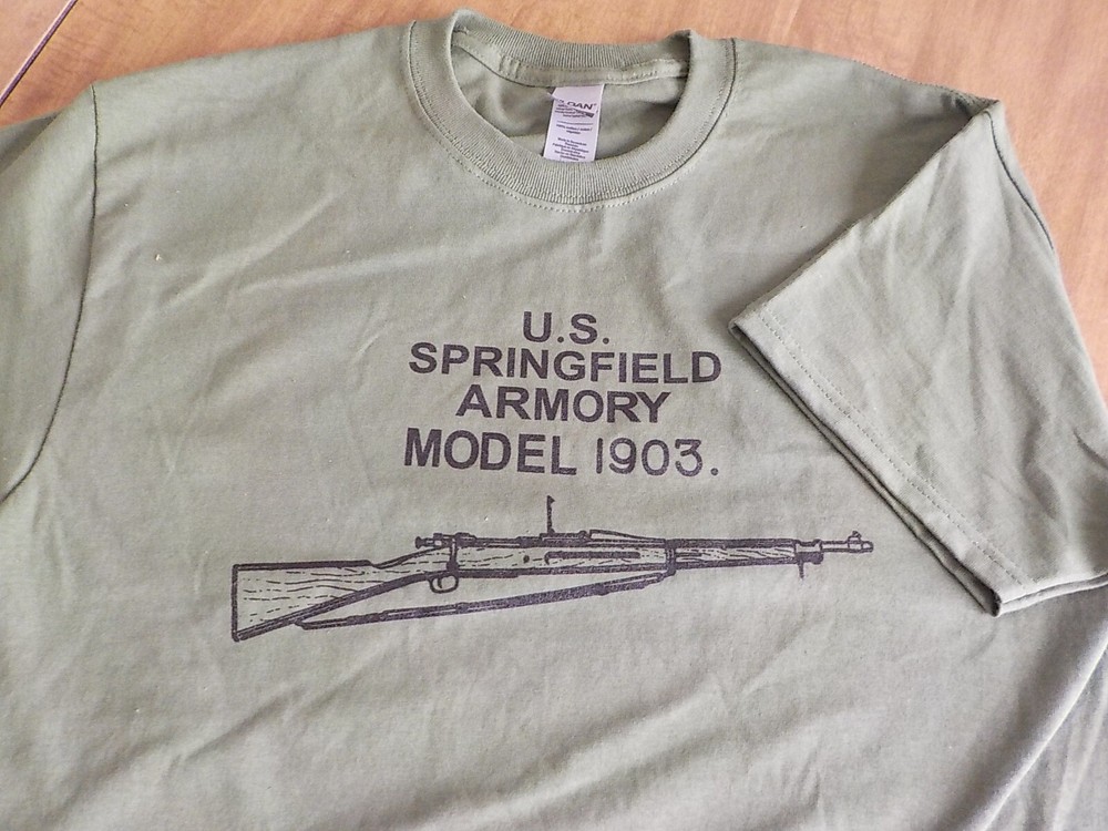 1903 Springfield Silk Screened Olive Drab T Shirt $19.99 and up FREE SHIPPING