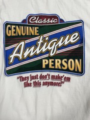 Vtg Antique Brand Genuine Antique Person T-Shirt Adult XL Humor White 90s USA