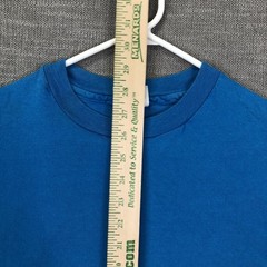 Vintage Hanes Beefy-T Shirt Mens XL Blue Made USA Cotton Blank Tee Top 90s SS