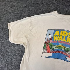 VINTAGE Aids Walk Shirt Mens XL White San Francisco Cal Berkeley Golden Gate 90s