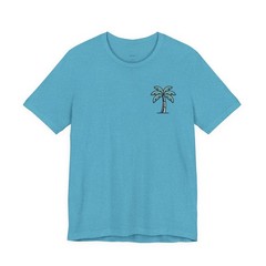 t shirt -unisex-Palm Tree Chest Pocket T-Shirt | -howlen