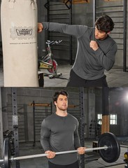 2 Pack T Shirts for Men Long Sleeve Cotton Hipster Hip Hop Longline Crewneck …