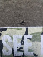 COTTON WORKS Men’s L Green Sleeveless Crew Neck Camo Graphic Knit T-Shirt