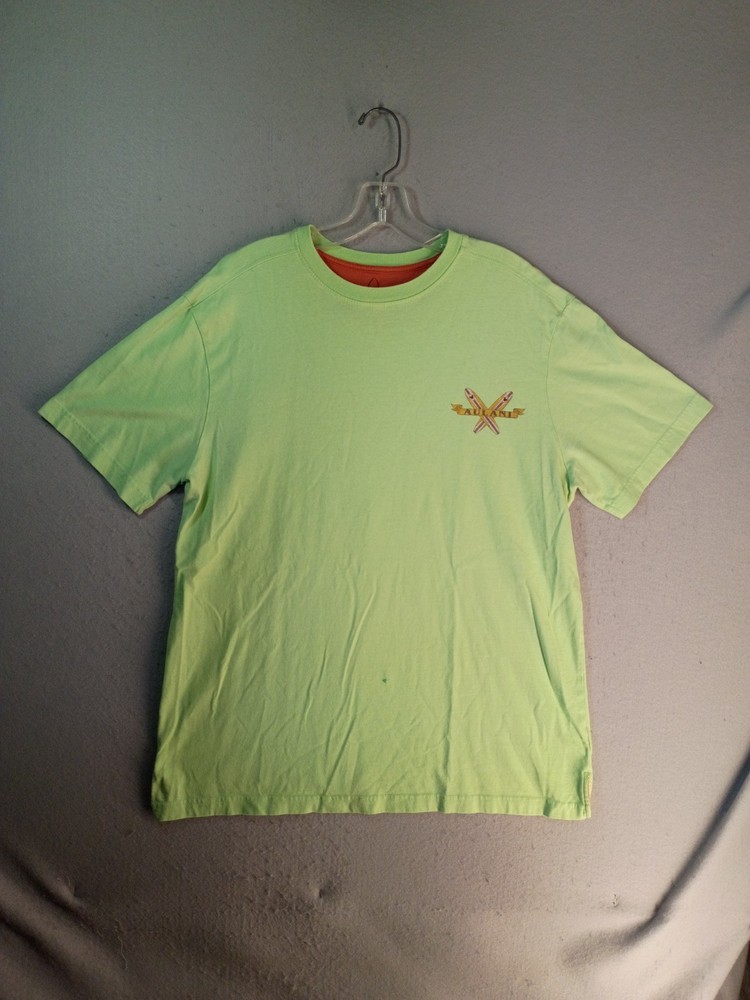 Disney Parks Aulani Resort Hawaii Go Long Surfboard Shirt Lime Green Mens Large